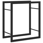 Portalegna Nero Opaco 50x28x56 cm in Acciaio
