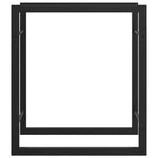 Portalegna Nero Opaco 50x28x56 cm in Acciaio
