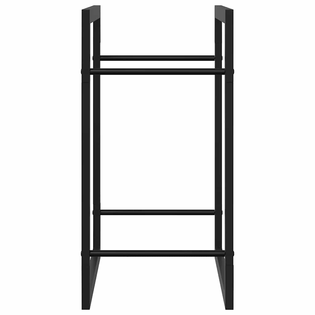 Portalegna Nero Opaco 50x28x56 cm in Acciaio
