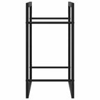 Portalegna Nero Opaco 50x28x56 cm in Acciaio