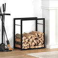 Portalegna Nero Opaco 50x28x56 cm in Acciaio