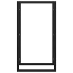 Portalegna Nero Opaco 50x28x94 cm Acciaio