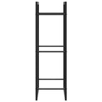 Portalegna Nero Opaco 50x28x94 cm Acciaio