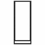 Portalegna Nero Opaco 50x28x132 cm in Acciaio
