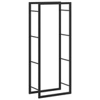 Portalegna Nero Opaco 50x28x132 cm in Acciaio