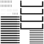 Portalegna Nero Opaco 50x28x132 cm in Acciaio