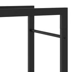 Portalegna Nero Opaco 50x28x132 cm in Acciaio