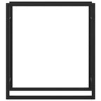 Portalegna Nero Opaco 80x28x86 cm in Acciaio