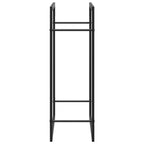 Portalegna Nero Opaco 80x28x86 cm in Acciaio