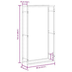 Portalegna Nero Opaco 80x28x154 cm Acciaio