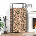 Portalegna Nero Opaco 80x28x154 cm Acciaio