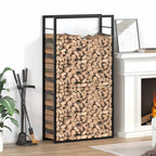 Portalegna Nero Opaco 80x28x154 cm Acciaio