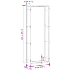 Portalegna Nero Opaco 80x28x222 cm Acciaio