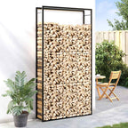 Portalegna Nero Opaco 110x28x214 cm in Acciaio
