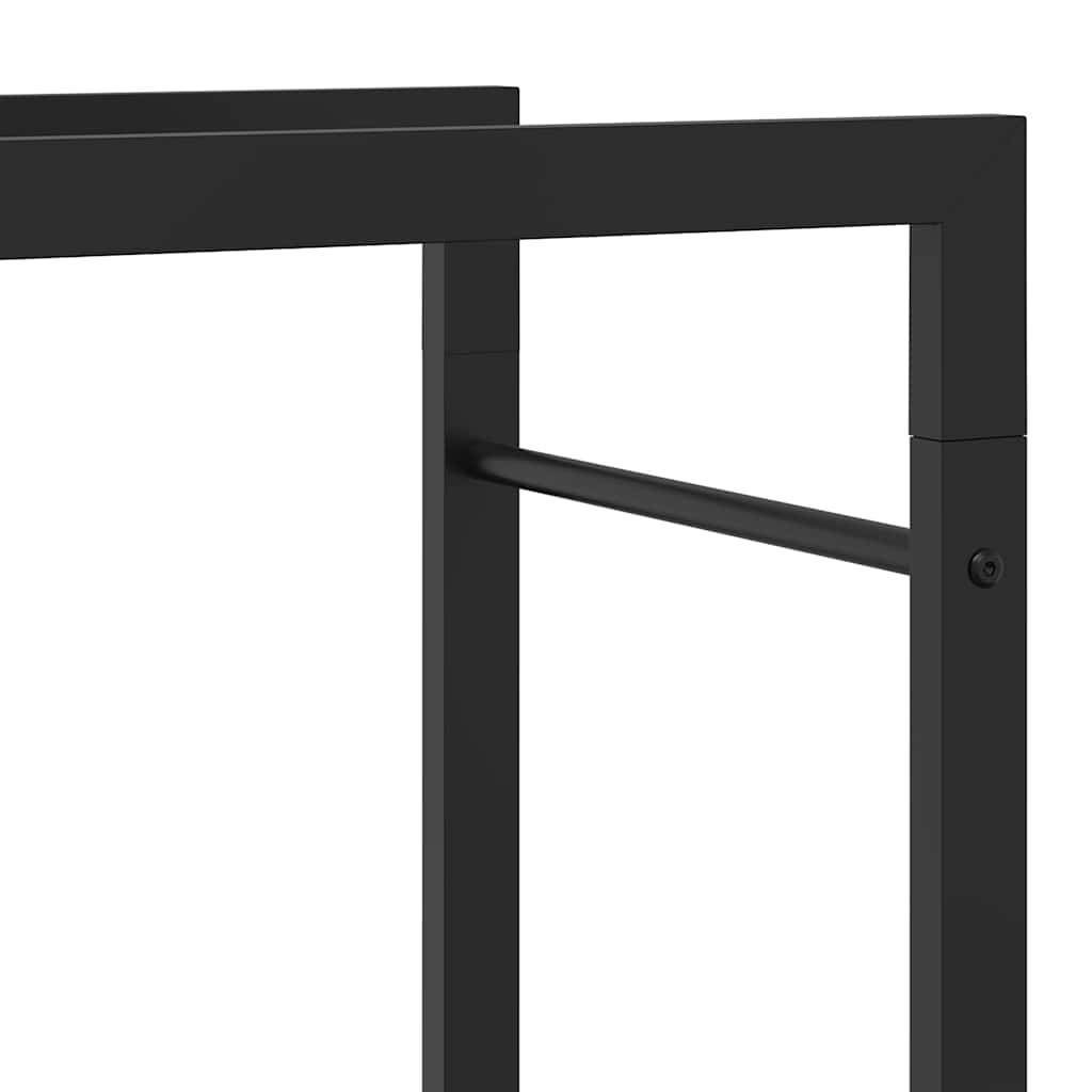 Portalegna Nero Opaco 110x28x214 cm in Acciaio