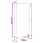 Portalegna Nero Opaco 110x28x214 cm in Acciaio