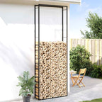 Portalegna Nero Opaco 110x28x312 cm in Acciaio