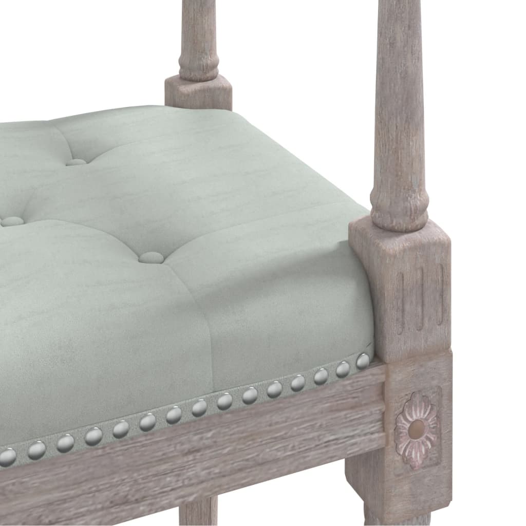 Panca Grigio Chiaro 110x40x70 cm in Velluto