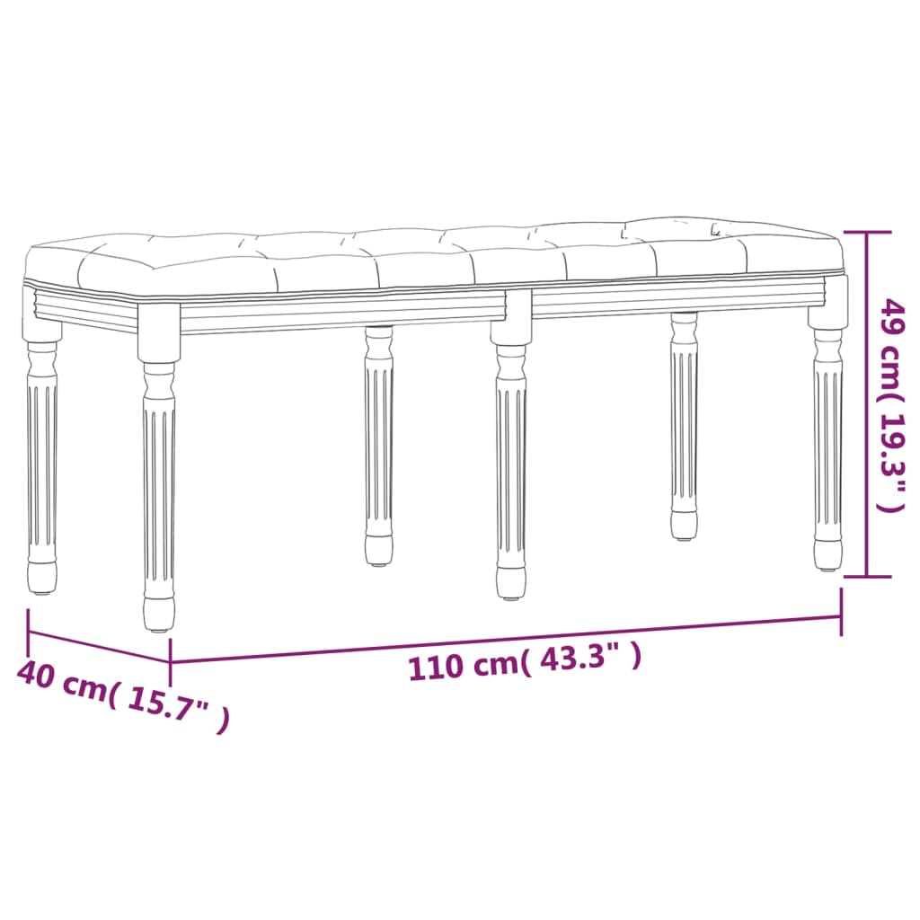 Panca Grigio Scuro 110x40x49 cm in Tessuto