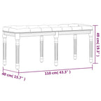 Panca Grigio Scuro 110x40x49 cm in Velluto