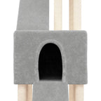 Albero per Gatti con Tiragraffi in Sisal Grigio Chiaro 190 cm