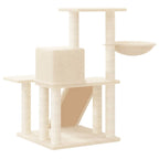 Albero per Gatti con Tiragraffi in Sisal Crema 82 cm
