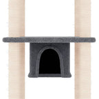 Albero per Gatti con Tiragraffi in Sisal Grigio Scuro 169 cm