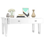 Tavolino Salotto a Specchio 106x45x45cm Legno Multistrato Vetro