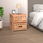 Comodino 34x34x34 cm in Legno Massello di Noce