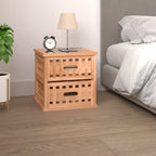 Comodino 34x34x34 cm in Legno Massello di Noce