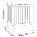 Sgabello da Bagno 40,5x40x52 cm in Legno Massello di Noce