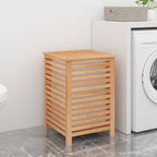 Cesto del Bucato 45x45x65 cm Legno Massello di Noce