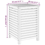 Cesto del Bucato 45x45x65 cm Legno Massello di Noce