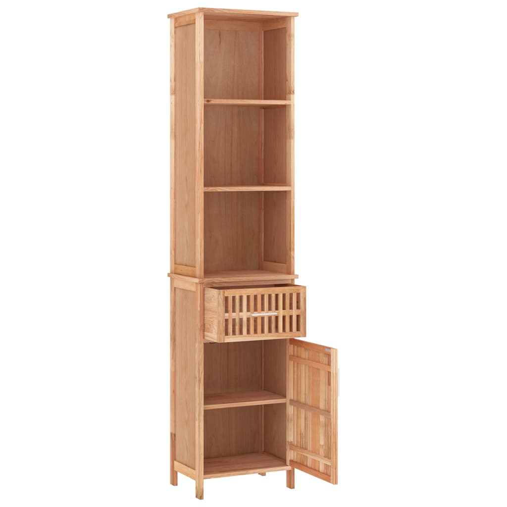Armadietto da Bagno 42x29x182 cm in Legno Massello di Noce