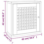 Armadietto da Parete 42x18x42 cm in Legno Massello di Noce