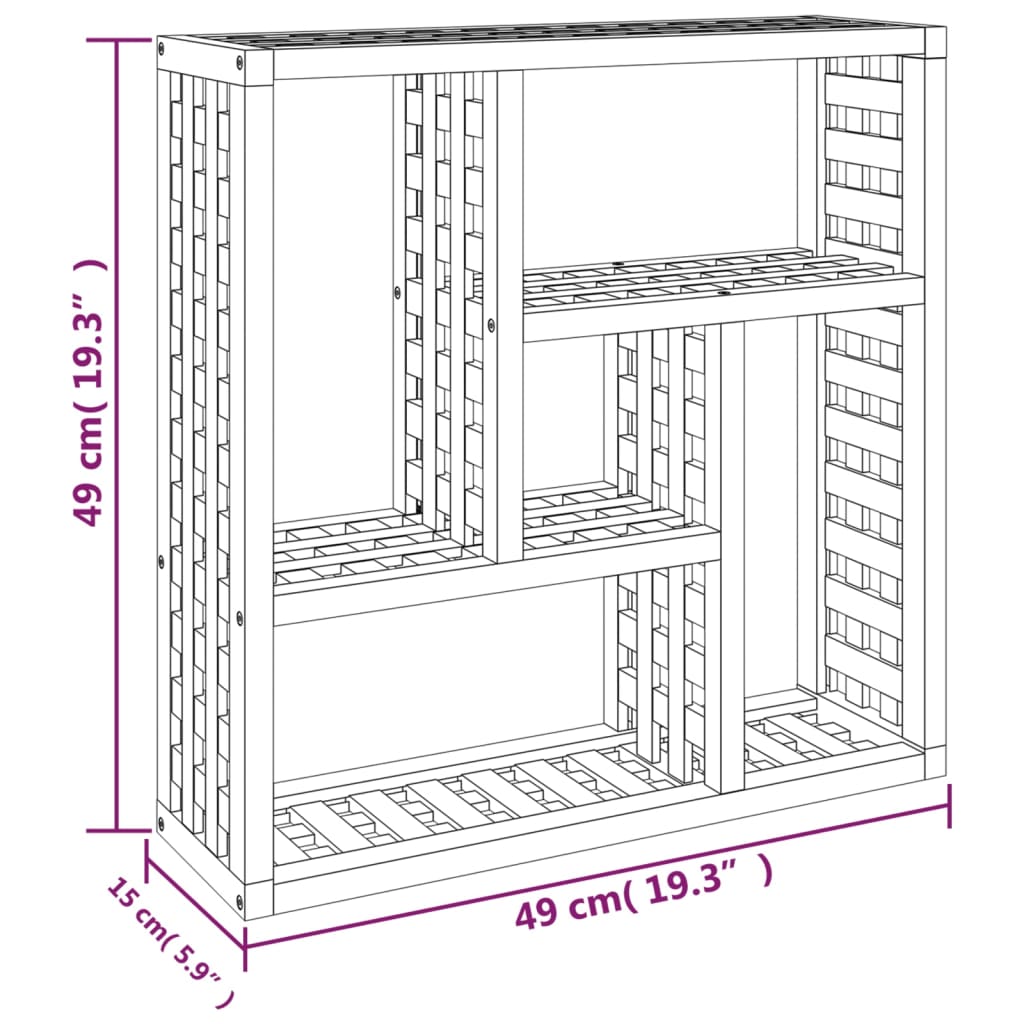 Mensola da Parete 49x15x49 cm in Legno Massello di Noce