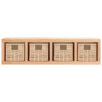 Scaffale a Muro con Cestini 62x18x16 cm Legno Massello Noce