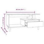 Tavolino da Salotto Rovere Fumo 90x49x45 cm Legno Multistrato
