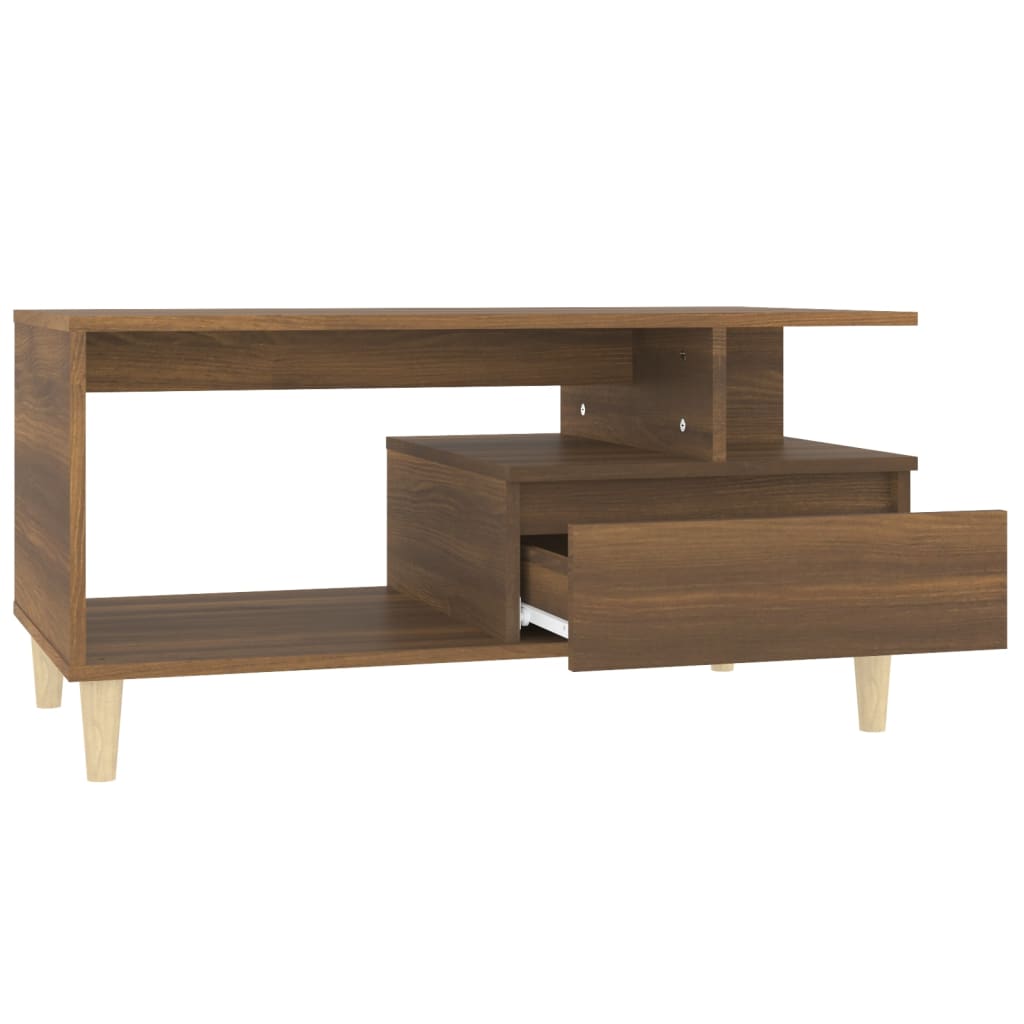 Tavolino Salotto Rovere Marrone 90x49x45 cm Legno Multistrato