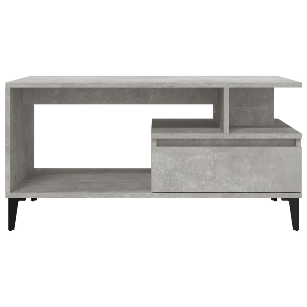 Tavolino Salotto Grigio Cemento 90x49x45 cm Legno Multistrato