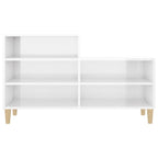 Scarpiera Bianco Lucido 102x36x60 cm in Legno Multistrato