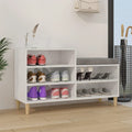 Scarpiera Bianco Lucido 102x36x60 cm in Legno Multistrato