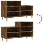 Scarpiera Rovere Fumo 102x36x60 cm in Legno Multistrato
