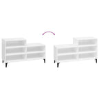 Scarpiera Bianco Lucido 102x36x60 cm in Legno Multistrato