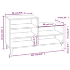Scarpiera Grigio Sonoma 102x36x60 cm in Legno Multistrato