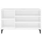 Scarpiera Bianco Lucido 102x36x60 cm in Legno Multistrato