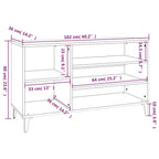 Scarpiera Bianco Lucido 102x36x60 cm in Legno Multistrato