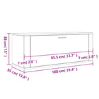 Scarpiera a Muro Rovere Sonoma 100x35x38cm in Legno Multistrato
