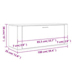 Scarpiera a Muro Grigio Cemento100x35x38cm in Legno Multistrato