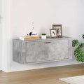 Scarpiera a Muro Grigio Cemento100x35x38cm in Legno Multistrato
